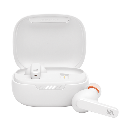 JBL Live Pro+ TWS - White - True wireless Noise Cancelling earbuds - Hero